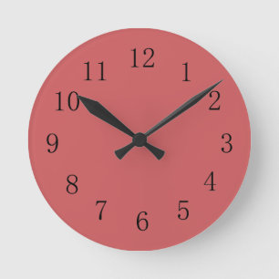 Reloj de pared redondeado rojo salmón claro (medio