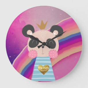 Reloj de pared redondo acrílico King Panda
