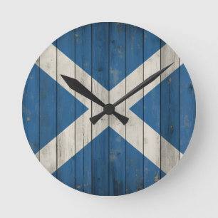 Reloj de pared redondo azul Saltire escocés Esco