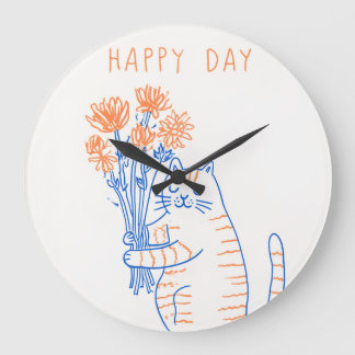 Reloj de pared redondo con ilustración de animal l