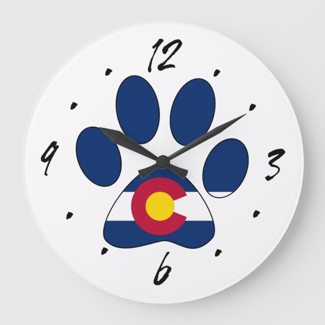 reloj de pared redondo con papel de bandera de Col (Anverso)