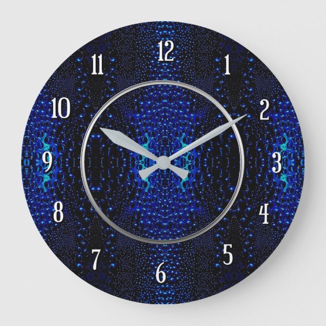 Reloj de pared redondo con patrón de gotas de lluv (Anverso)