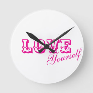 Reloj de pared redondo con texto motivacional de a