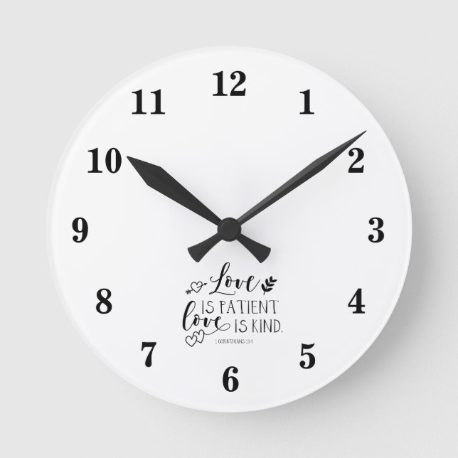 Reloj de pared redondo con versículo bíblico blanc (Anverso)