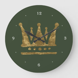 Reloj de pared Redondo Corona Dorada (Grande)