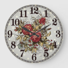 Reloj de pared redondo de acrílico Floral Elegance