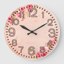Reloj de pared redondo de acrílico Floral Elegance