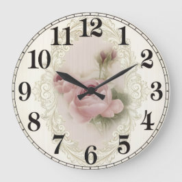Reloj de pared redondo de acrílico Floral Elegance