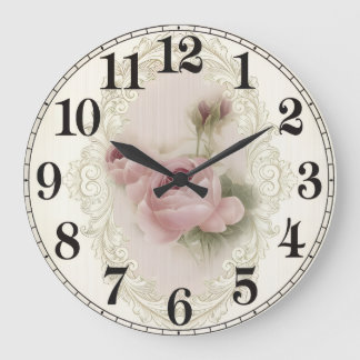 Reloj de pared redondo de acrílico Floral Elegance
