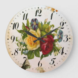 Reloj de pared redondo de acrílico Floral Elegance