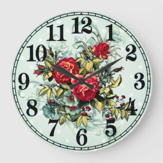 Reloj de pared redondo de acrílico Floral Elegance