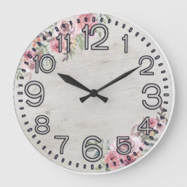 Reloj de pared redondo de acrílico Floral Elegance