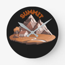 Reloj de pared redondo de aventura de montaña Summ