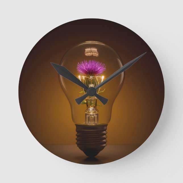 Reloj de pared redondo de bombilla luminosa de car (Anverso)
