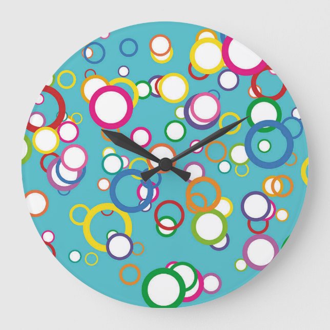 Reloj de pared redondo de círculos concéntricos (Anverso)
