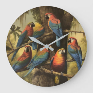 Reloj de Pared Redondo de Denso Follaje de la Copa