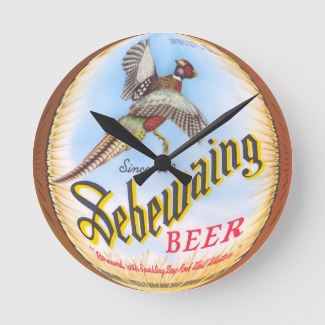Reloj de pared redondo de la cerveza de Sebewaing (Anverso)