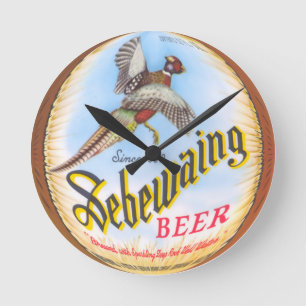 Reloj de pared redondo de la cerveza de Sebewaing