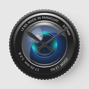 Reloj de pared redondo de la imagen de la cámara