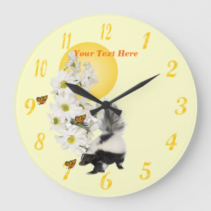 Reloj de pared redondo de la mofeta, de la