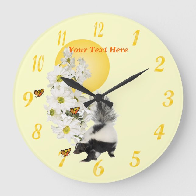 Reloj de pared redondo de la mofeta, de la (Anverso)