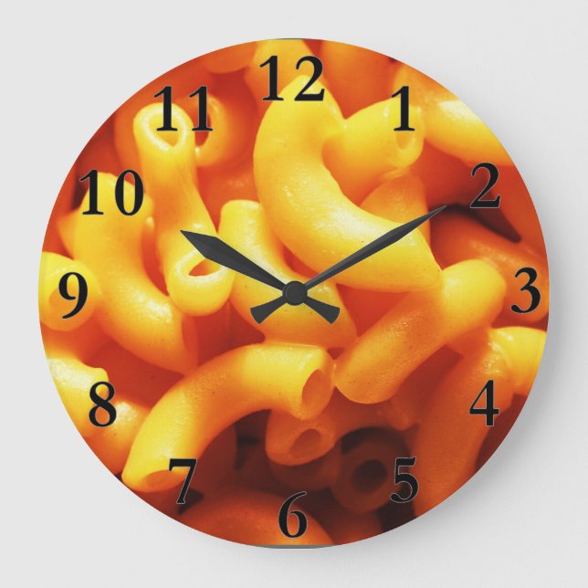 Reloj de pared redondo de los macarrones con queso (Anverso)