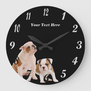 Reloj de pared redondo de los perritos preciosos