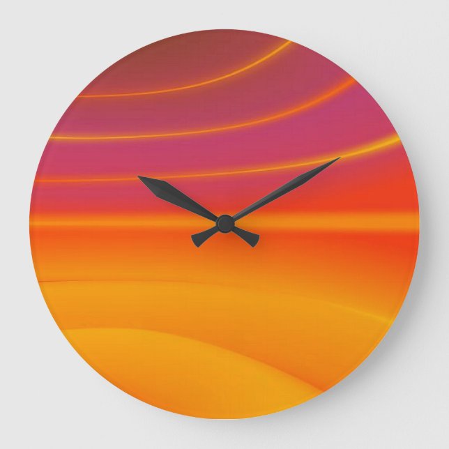 Reloj de pared redondo de remolino naranja abstrac (Anverso)
