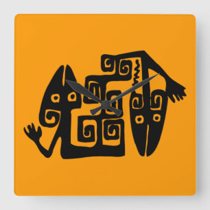 Reloj de pared redondo de serpientes mexicanas ant