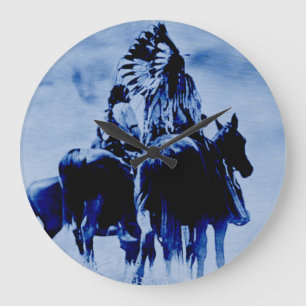Reloj de pared redondo de veteranos guerreros Chey