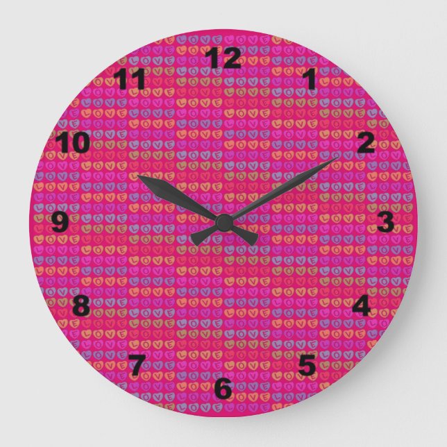 Reloj de pared redondo del AMOR (Anverso)
