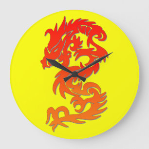 Reloj de pared redondo del año del dragón