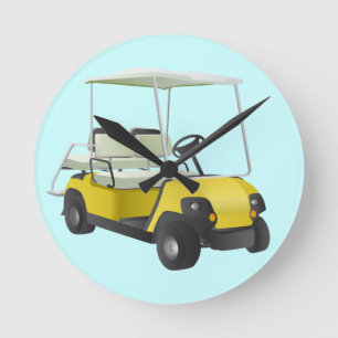 Reloj de pared redondo del carro de golf