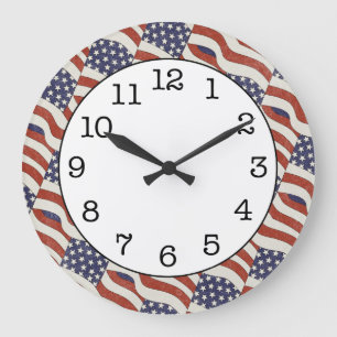 Reloj de pared redondo del modelo de la bandera