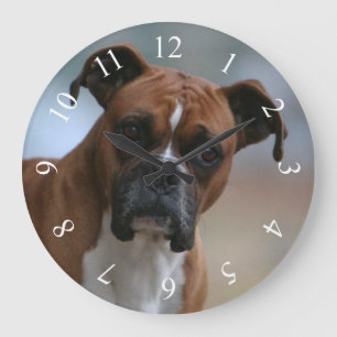 Reloj de pared redondo del retrato del perro del