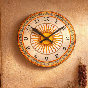 Reloj de pared redondo del sol celestial