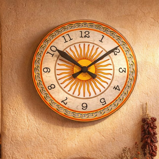 Reloj de pared redondo del sol celestial (Subido por el creador)