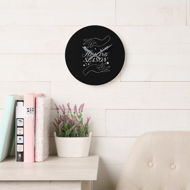 Reloj de pared redondo | Diseño de arte de línea d (Sala de lectura)