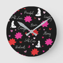 Reloj de pared redondo | Diseño de loto de autocui