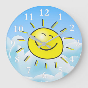 Reloj de pared redondo feliz de Sun