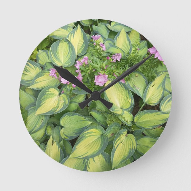 Reloj de Pared Redondo Floral Botánico Hojas de Ho (Anverso)