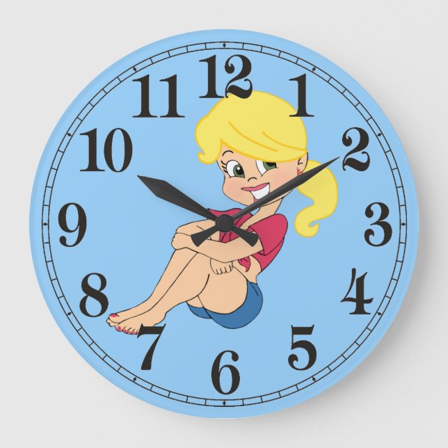 Reloj de pared redondo (grande) Cutie Girl (Anverso)