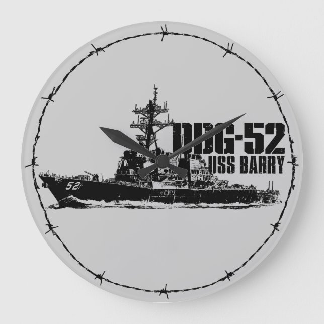 Reloj de pared redondo (grande) DDG-52 Barry (Anverso)