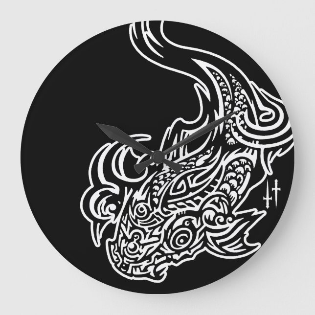 Reloj de pared redondo (grande) de Koi (Anverso)