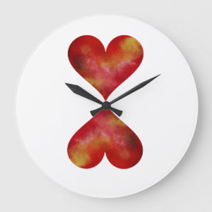 Reloj de pared redondo (grande) de los corazones r