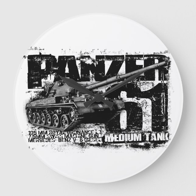 Reloj de pared redondo (grande) Panzer 61 (Anverso)