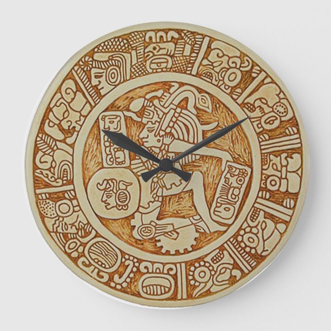 Reloj de pared redondo Guerrero Tribal Maya - Relo (Anverso)
