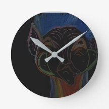 Reloj de pared redondo híbrido de ciencia ficción