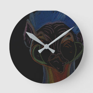 Reloj de pared redondo híbrido de ciencia ficción