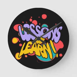 RELOJ DE PARED REDONDO LECCIONES DE SALPICADURA DE